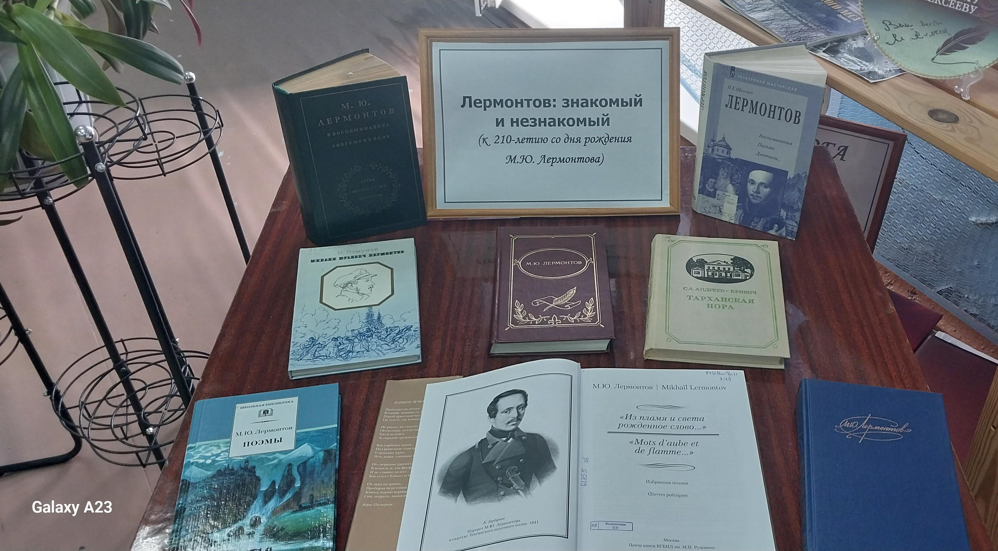 Вечер-портрет «Лермонтов: знакомый и незнакомый» центральной библиотеке..
